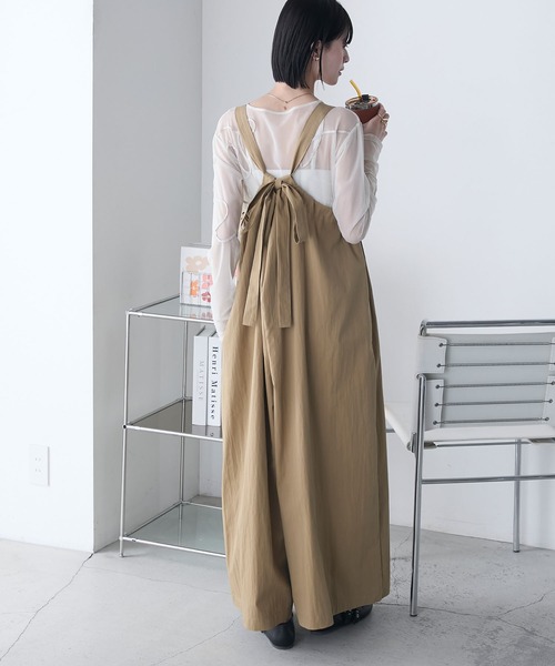 BACK RIBBON ROMPERS S サロペット　リボン 60%OFF】back ribbon salopette～ﾊﾞｯｸﾘﾎﾞﾝｻﾛﾍﾟｯﾄ | flower