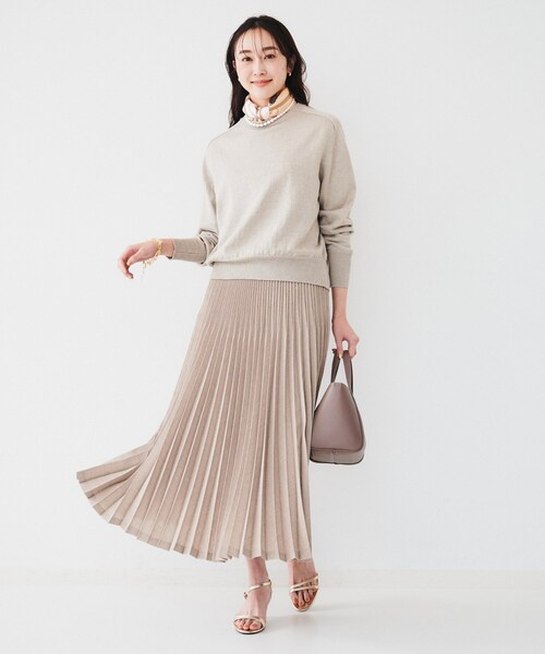ニット セーター 「アンサンブル可能/洗える」リネン混ベーシックプルオーバー レディース アンサンブル可能/洗える】リネン混ベーシックプルオーバー