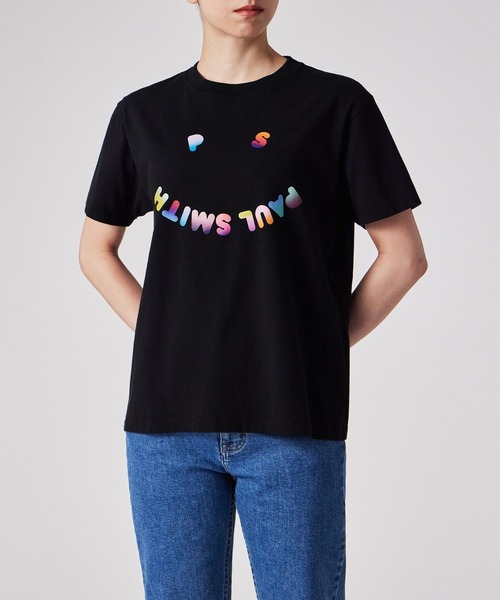 tシャツ ウィメンズ ”Happy” グラデーション ポップ 半袖Tシャツ / 155400 232V レディース