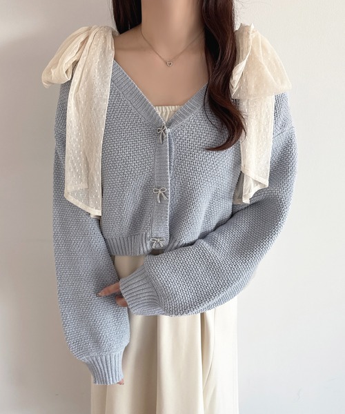 apres jour（アプレジュール） カーディガン 「6色展開」リボンボタン