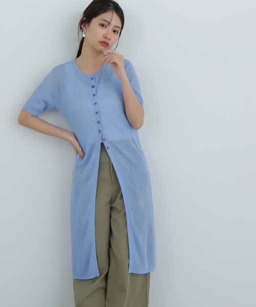 カーディガン ロングシアーカーディガン レディース