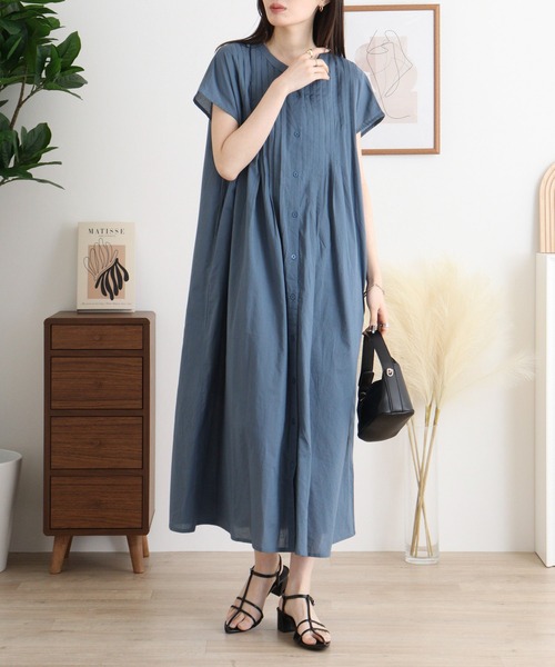 mitis ワンピース フレンチスリーブタックワンピース : ZOZOTOWN Yahoo