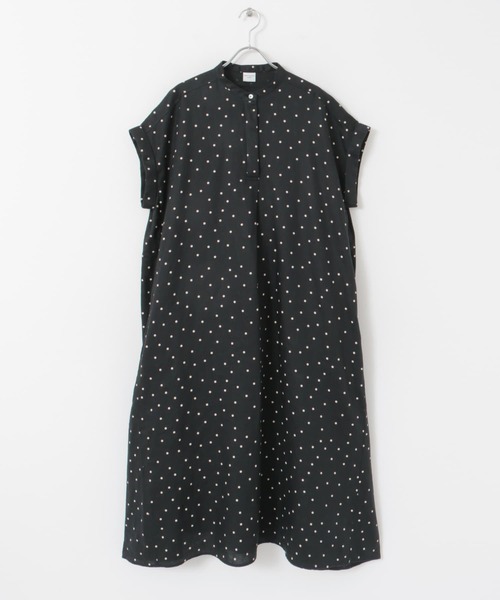 URBAN RESEARCH DOORS ワンピース リネンドットフレアワンピース
