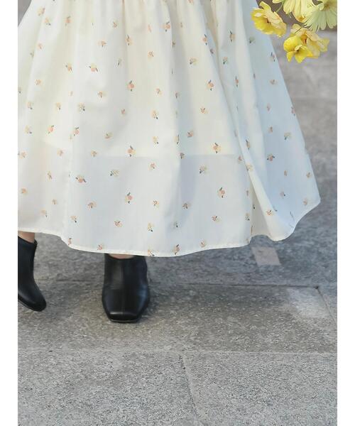 Te chichi TERRASSE ロング スカート 「日比谷花壇コラボ」プリント