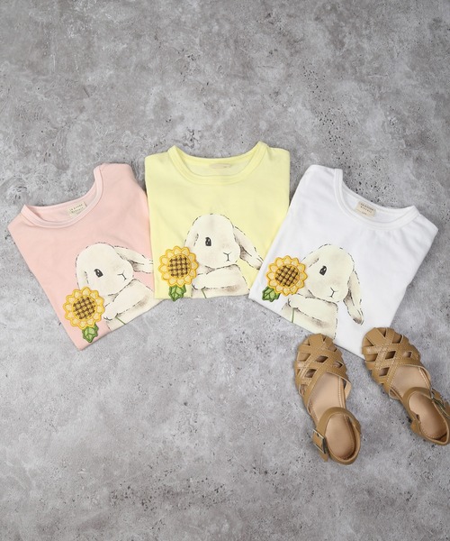 la poche biscuit（ラポシェビスキュイ） tシャツ うさぎ半袖Tシャツ 