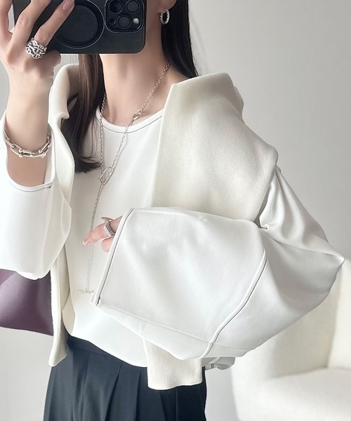tシャツ ふんわり袖で、大人映え。ランタンスリーブ切替ステッチプルオーバー（長袖） レディース | classicalelf | 10