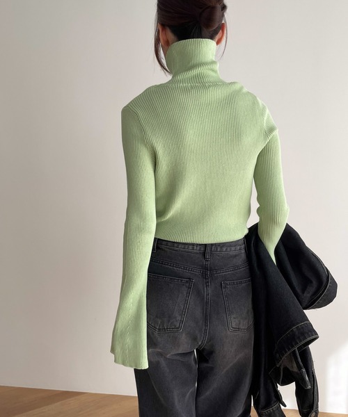 「CANAL JEAN」 タートルネックニット ONE SIZE パープル レディース_画像3