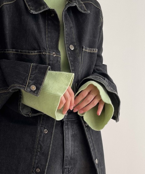 「CANAL JEAN」 タートルネックニット ONE SIZE パープル レディース_画像5