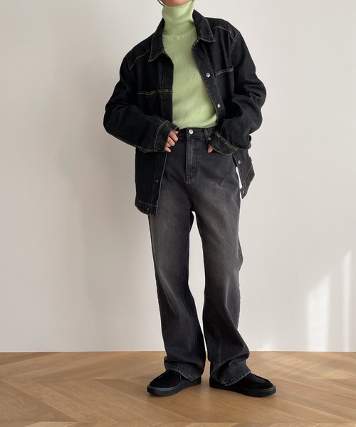 「CANAL JEAN」 タートルネックニット ONE SIZE パープル レディース_画像6