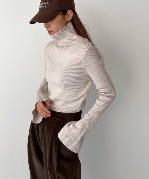 「CANAL JEAN」 タートルネックニット ONE SIZE パープル レディース_画像7