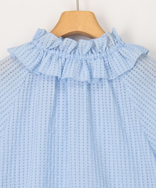 NOLLEY'S sophi　サッカーチェックフリルネックブラウス NOLLEY'S Sophi ブラウス シャツ サッカーチェックフリルネック