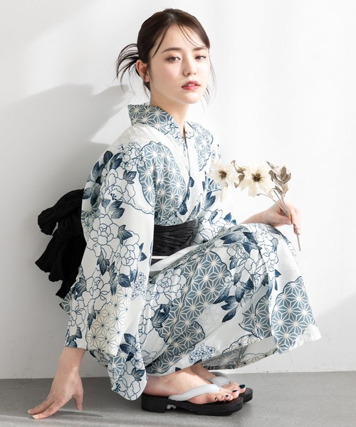 早い者勝ち！完売品！【floro by SOUBIEN】セパレート浴衣3点セット SOUBIEN 浴衣 セット レディース 二部式 floro セパレート 浴衣