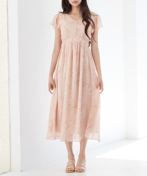 Spick & Span 花柄シフォンワンピース ふんわり軽やか Spick & Span 花柄シフォンワンピース ふんわり軽やか