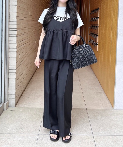 INGNI（イング） セットアップ 麻調キャミ＋パンツ／セットアップ