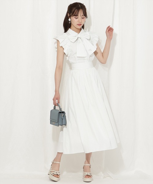 ♡ LIZLISA フロントカシュクールスカート 水色 ♡ フロント