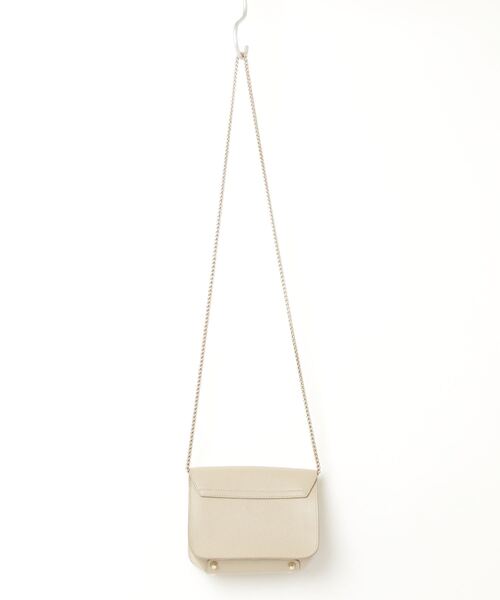 FURLA ベージュ レザー ショルダーバッグ 美品】FURLA ベージュ レザー ショルダーバッグ