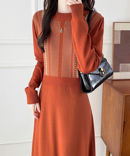 ABITOKYO（アビトーキョー） ニットワンピース FREE オレンジ