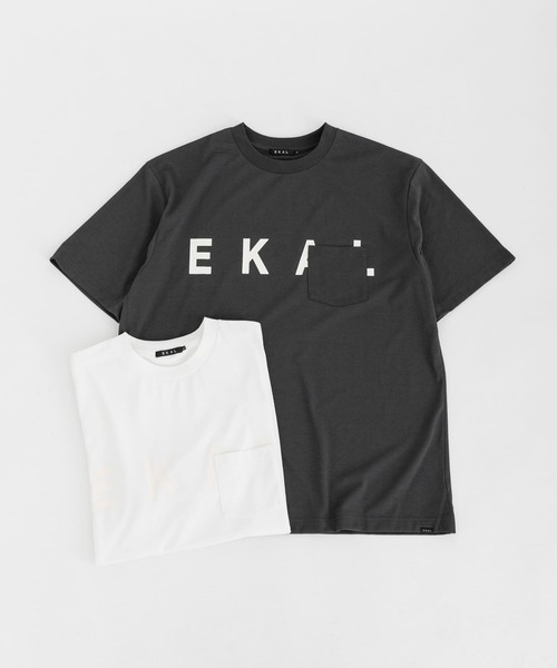 EKAL tシャツ 「UR TECH ひやサラクール」 ロゴプリントポケット