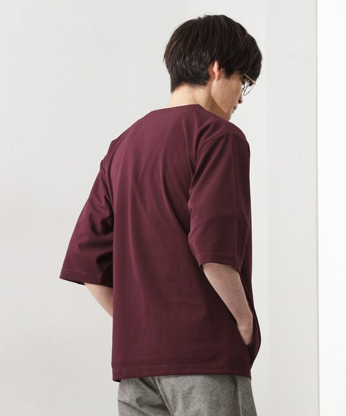 ダークブラウン 五分袖 カーディガン THE SHOP TK カーディガン 五分袖カーディガン+半袖Tシャツセット