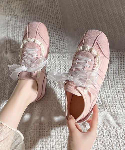 shoes365 スニーカー レースリボンスニーカー レディース : ZOZOTOWN