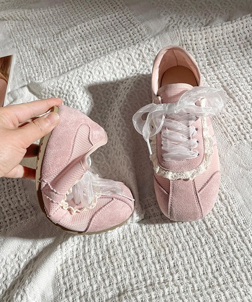 shoes365 スニーカー レースリボンスニーカー レディース : ZOZOTOWN