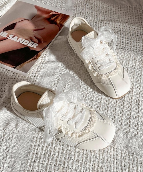 shoes365 スニーカー レースリボンスニーカー レディース : ZOZOTOWN