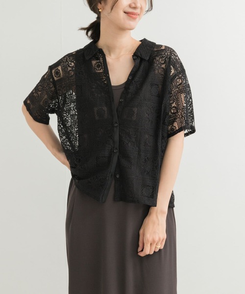 mizuiroind ブラウス シャツ mizuiro ind tile lace shirts