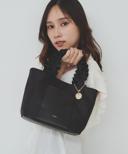 index トートバッグ 「2WAY」持ち手フリルトートバッグ