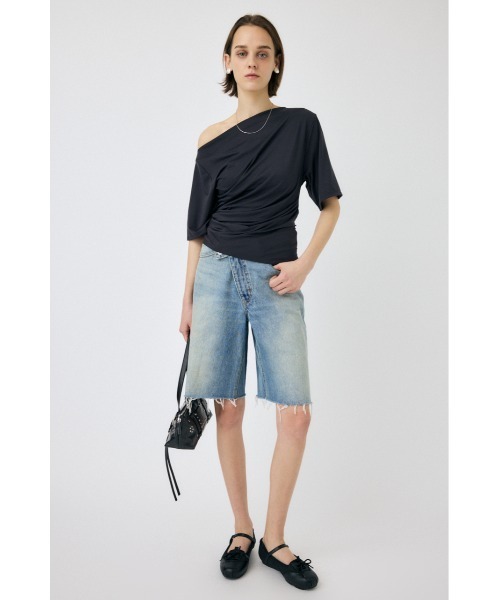 MOUSSY(マウジー) ジーンズ デニム デニムパンツ CROSS WAIST ハーフ MOUSSY(マウジー) ジーンズ デニム デニムパンツ CROSS WAIST ハーフ