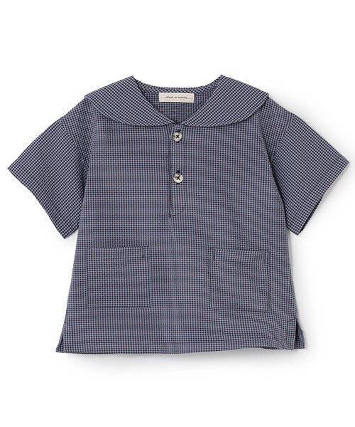 sense of wonder ブラウス シャツ サッカーギンガムセーラーシャツ