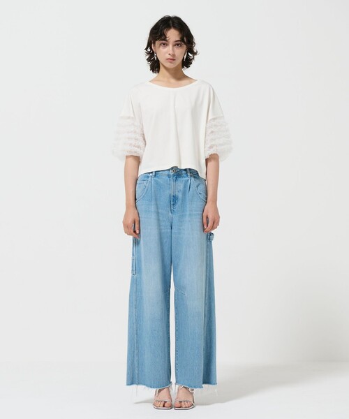 「GRACE CONTINENTAL」 半袖カットソー 36 ホワイト レディース