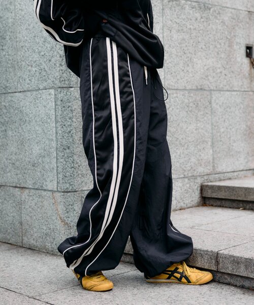 etsintaリメイクトラックジャージーパンツ　ブラック S etsinta スウェットパンツ ジャージ 「新色追加」「etsinta