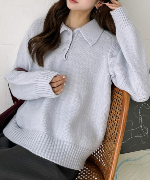 Ada. ポロシャツ ポロ オーバーサイズ ポロニット レディース