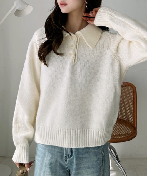 アドーア ポロシャツ トップス 長袖 ボリューム袖 レディース 38サイズ パープル ADORE ADORE - アドーア ポロシャツ トップス 長袖 ボリューム袖 レディース