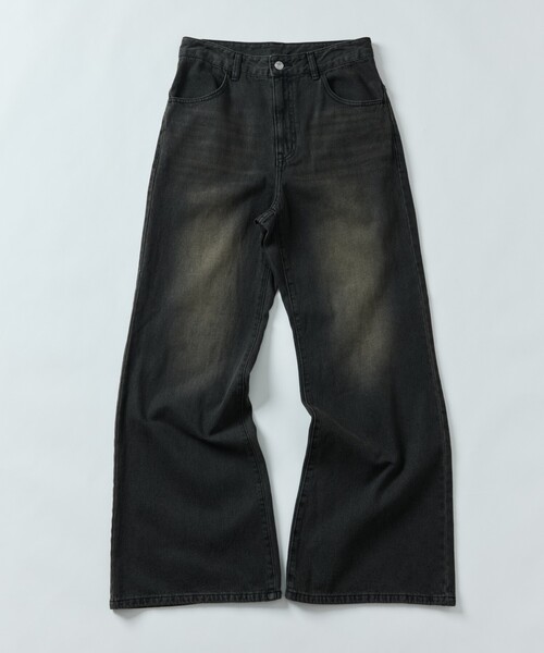 [FREAK'S STORE] обработка Denim брюки LARGE черный мужской 