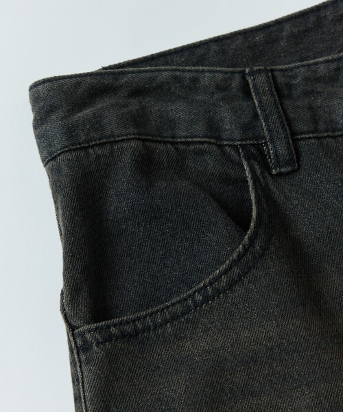 [FREAK'S STORE] обработка Denim брюки LARGE черный мужской 