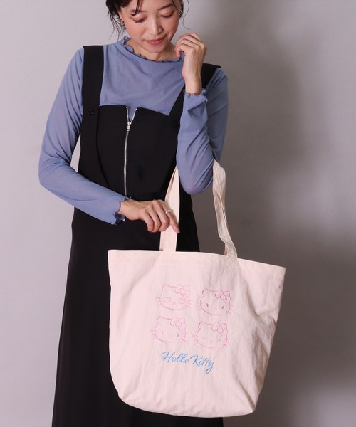 sanrio（サンリオ） トートバッグ (ACT)「sanrio」フェイス 刺繍
