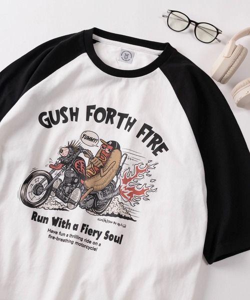 FACT グラフィックプリント Tシャツ L FACT. グラフィックTシャツ L 青 - メルカリ