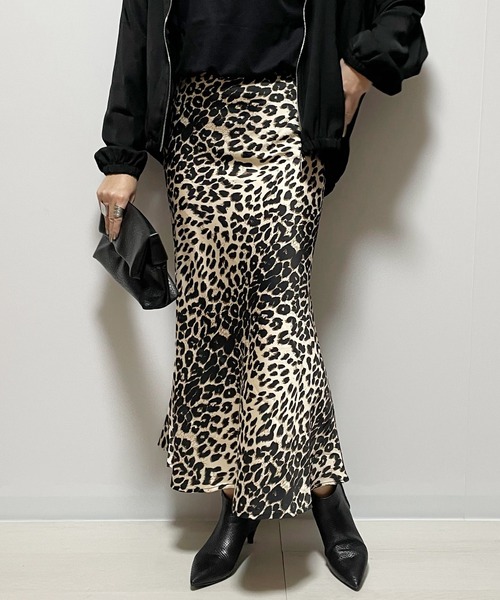 スカート レオパード柄ロングスカート | Fizz