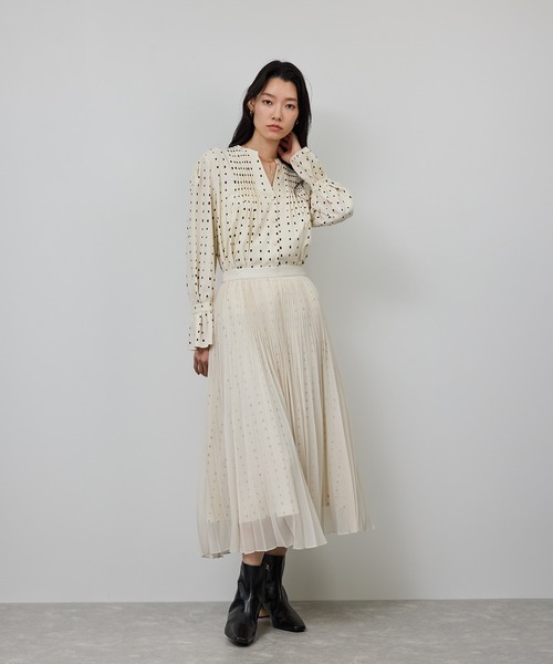 ロペ（ROPE’）/スクエアドットプリントププリーツスカート ROPE'（ロペ） スカート スクエアドットプリントププリーツスカート