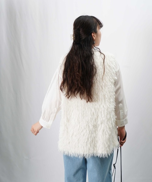 【中古】ランバン LANVIN 17SS ショーピース フェザー ベスト ジレ 38 白 ホワイト レディース LADY LUCK LUCA（レディラックルカ） ベスト ジレ LC/LLL フェザー