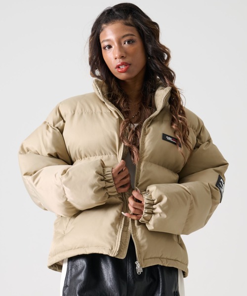 FUBU ダウンジャケット ダウン フブ ロゴ ワッペン ショート丈 長袖