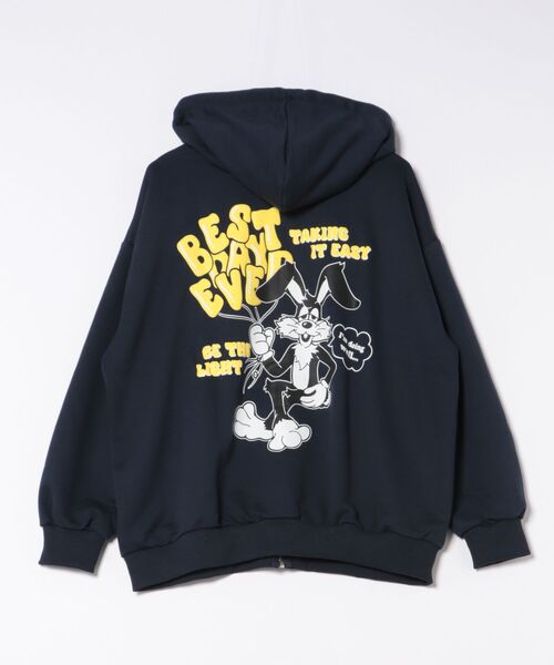 パーカー 「発泡ロゴ×刺繍ワンポイント」レディース 裏毛スウェット