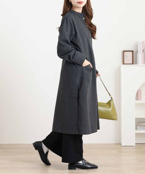 Quelle Chance（ケルシャンス） シャツワンピース 刺繍入多釦