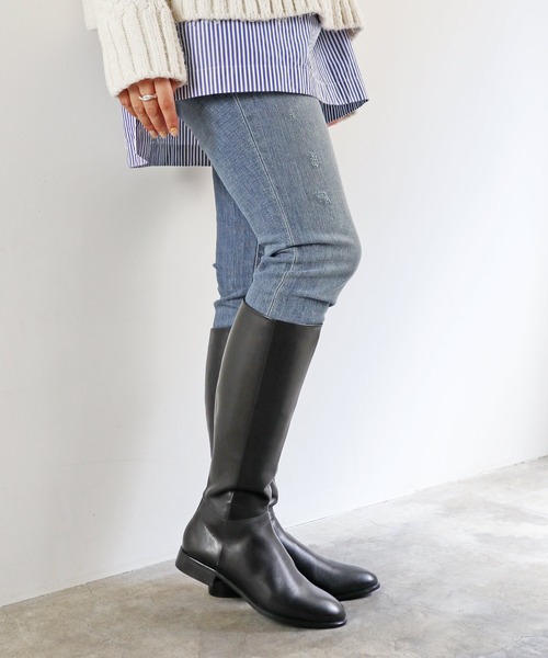 「MODE KAORI」 ロングブーツ 22.5cm ブラック レディース_画像7