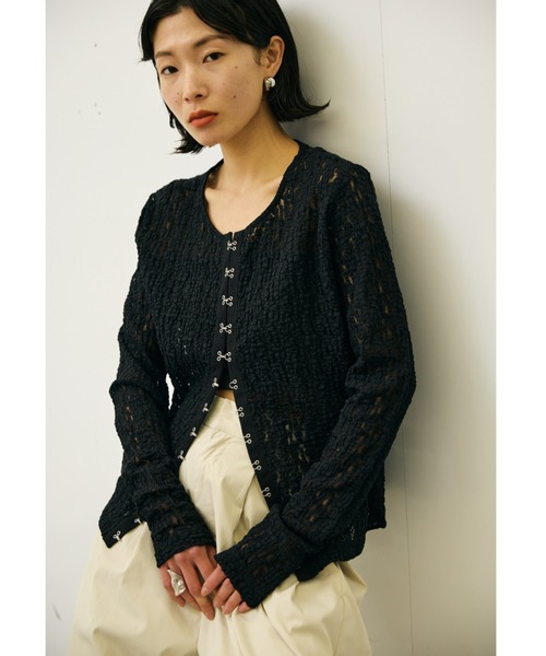 レースカーディガン 格子レースカーディガン | BLUE LABEL CRESTBRIDGE (Women)/ブルー