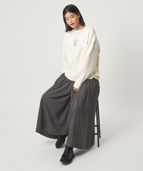 【新品タグ付き】ルネ 2way キュロットパンツ スカート　グレー 36 新品タグ付き】ルネ 2way キュロットパンツ スカート グレー 36