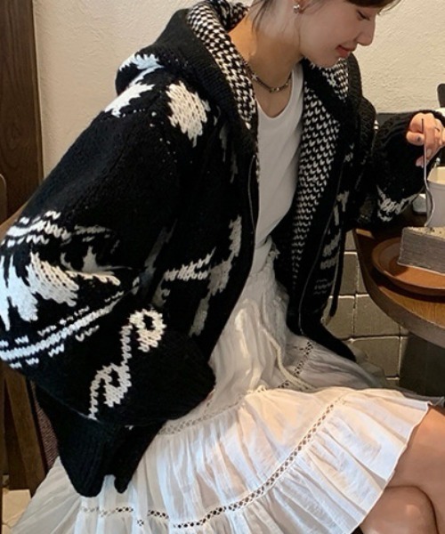 ニット セーター Zip cowichan hoodie knit レディース メンズ