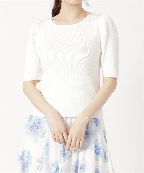 「WILLSELECTION」 半袖ニット MEDIUM オフホワイト レディース_画像2