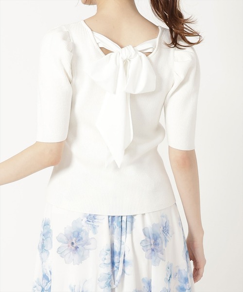 「WILLSELECTION」 半袖ニット MEDIUM オフホワイト レディース_画像4